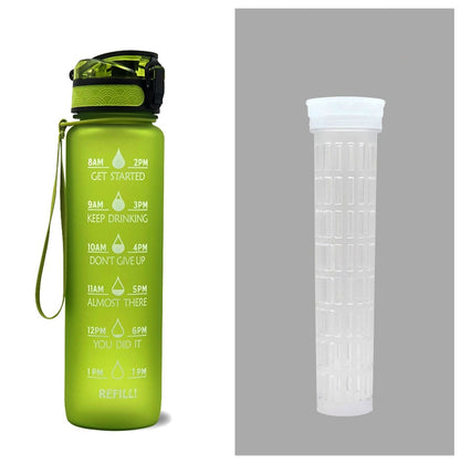 1L Motivational Water Bottle with Time Marker