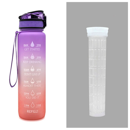 1L Motivational Water Bottle with Time Marker