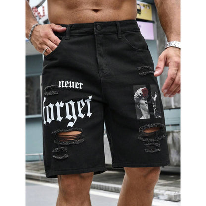 Men's Letter Printed Old Cowboy Shorts