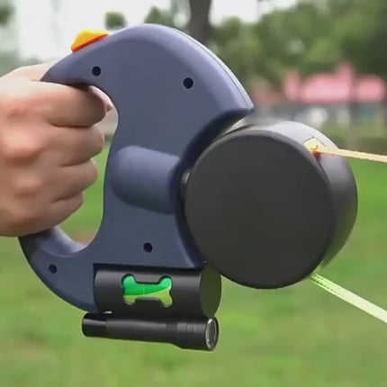 Dual Retractable Dog Leash with LED Light_Video